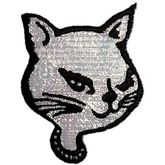CATS KITTY HEAD, Officially Licensed, Iron-On / Sew-On, Embroidered PATCH