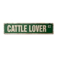 thumbnail image 1 of CATTLE LOVER Vintage Aluminum Street Sign heard cow cowboy cowgirl ranch rustic metal tin | Indoor/Outdoor |  24" Wide, 1 of 4