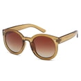 thumbnail image 1 of CATWALK Womens Oversized Cat Eye Plastic Fashion Frame Sunglasses with Mirror Flash Lens Option - Gradient Brown Lens on Olive Frame, 1 of 5