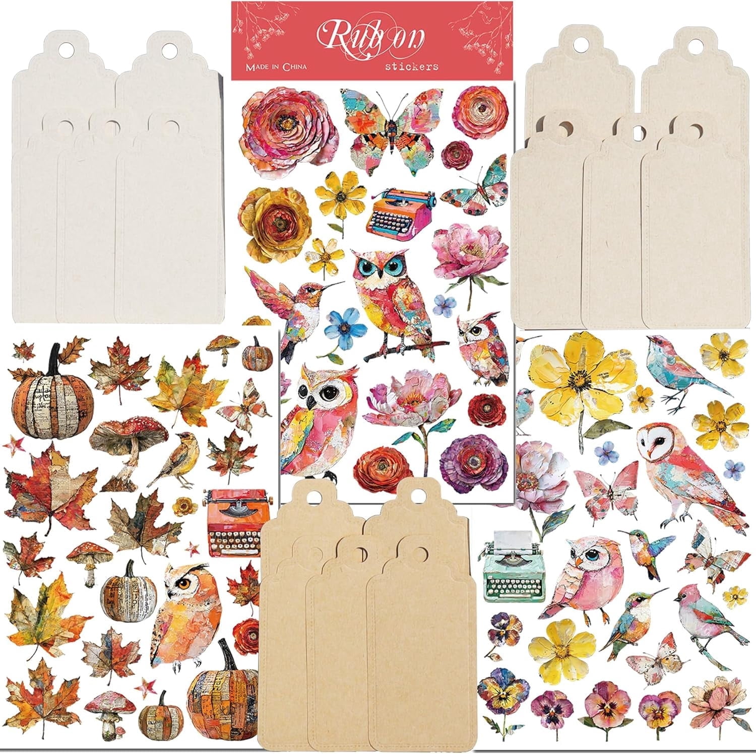 CATaireen Rub on Transfer Stickers Fit Paper Wood Fabric Fairy Elements Scrapbooking Supplies Art Collage Card Making Vintage Junk Journal Set for Adults