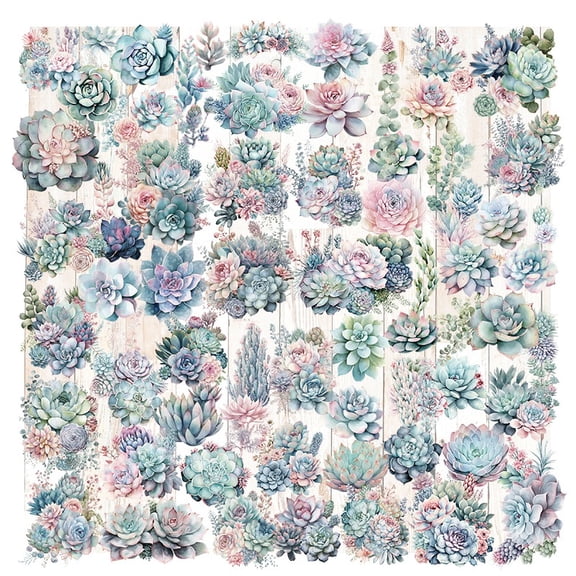 CATaireen Vintage Vellum Stickers Floral Plants Elements Scrapbooking Supplies Flowers Botanic Natural Translucent Paper Self-Adhesive Junk-Journal Items