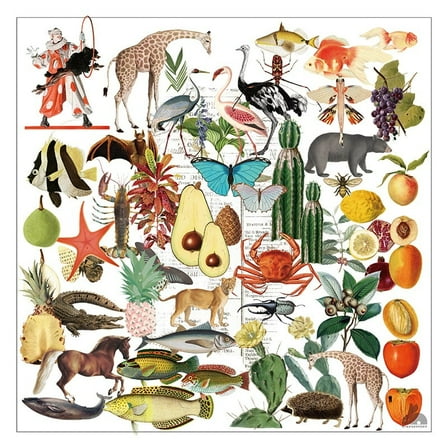 CATaireen Vintage Vellum Stickers Floral Plants Elements Scrapbooking Supplies Flowers Botanic Natural Translucent Paper Self-Adhesive Junk-Journal Items