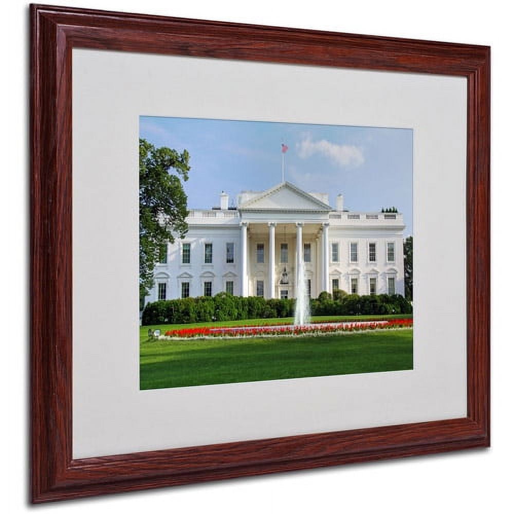CATeyes 'White House' Matted Framed Art - 16x20 Inches - Wood Frame (MZ0252-W1620MF)
