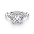 thumbnail image 1 of CAUER 14K White Gold Plated Princess & Round Moissanite Vintage Ring for Women – Timeless Jewelry Gift with Certificate & Lifetime Warranty, 1 of 4