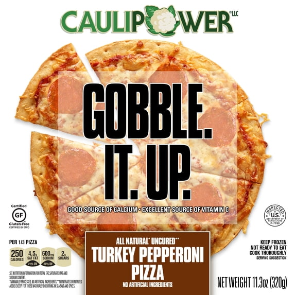 CAULIPOWER 10 in. Gluten Free Cauliflower Turkey Pepperoni Pizza, 11.3 oz. (Frozen)