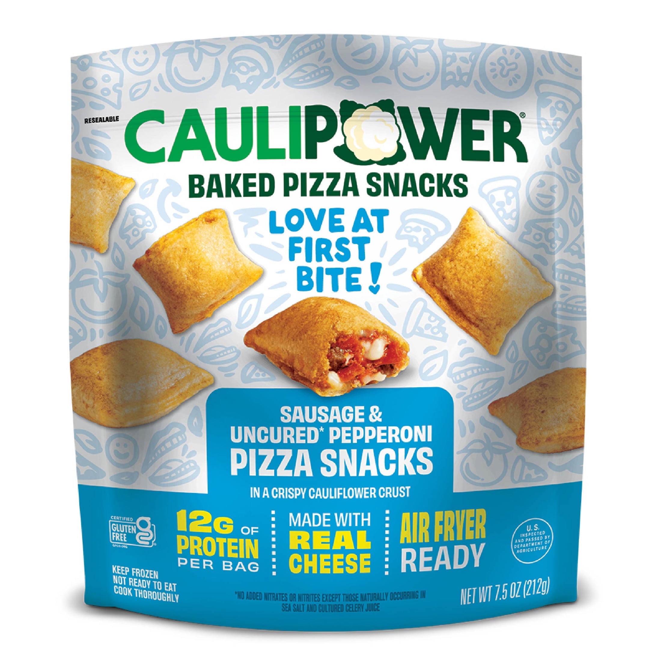 CAULIPOWER Sausage & Uncured Pepperoni Pizza Snacks, Frozen