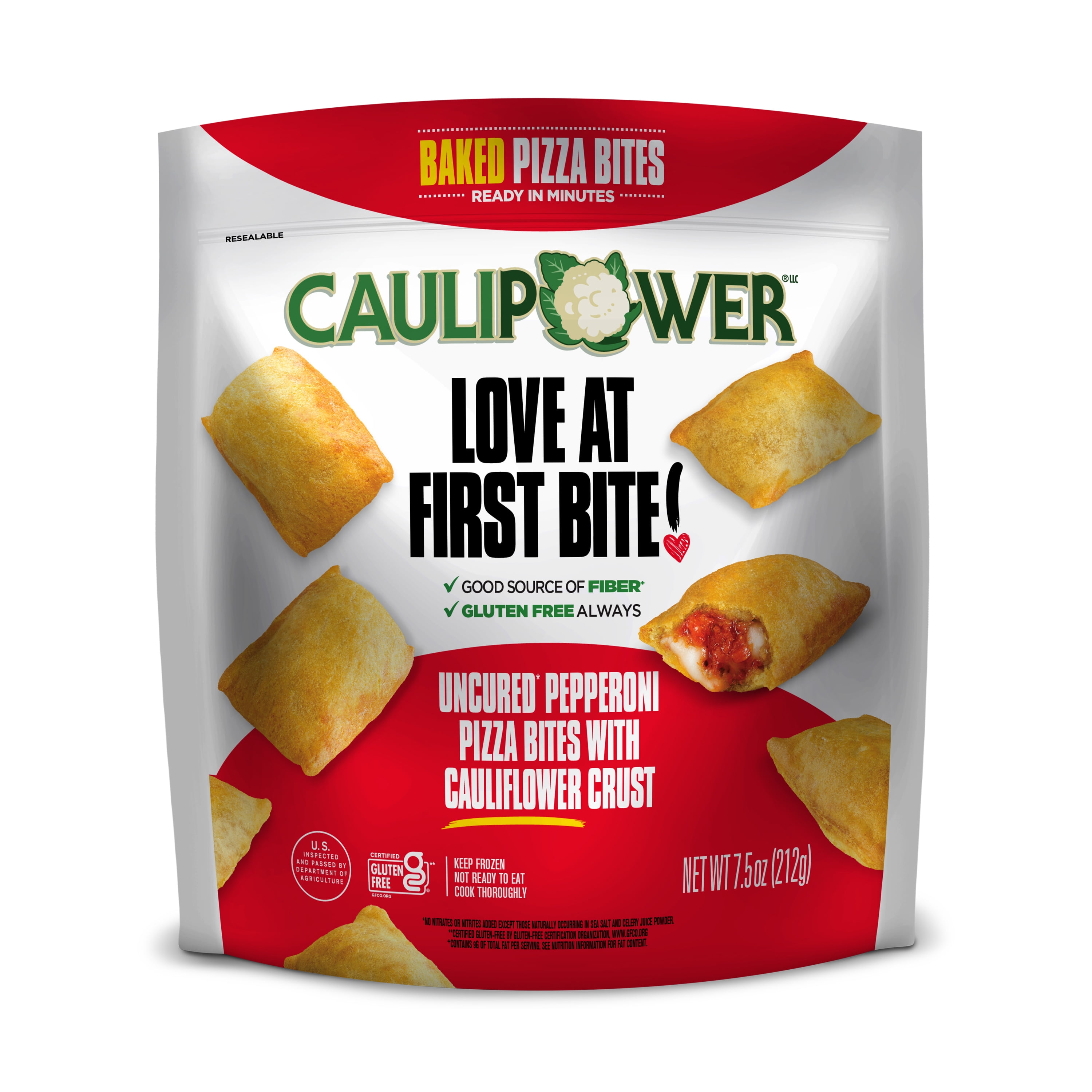 CAULIPOWER Uncured Pepperoni Pizza Bites with Cauliflower Crust, 7.5 oz
