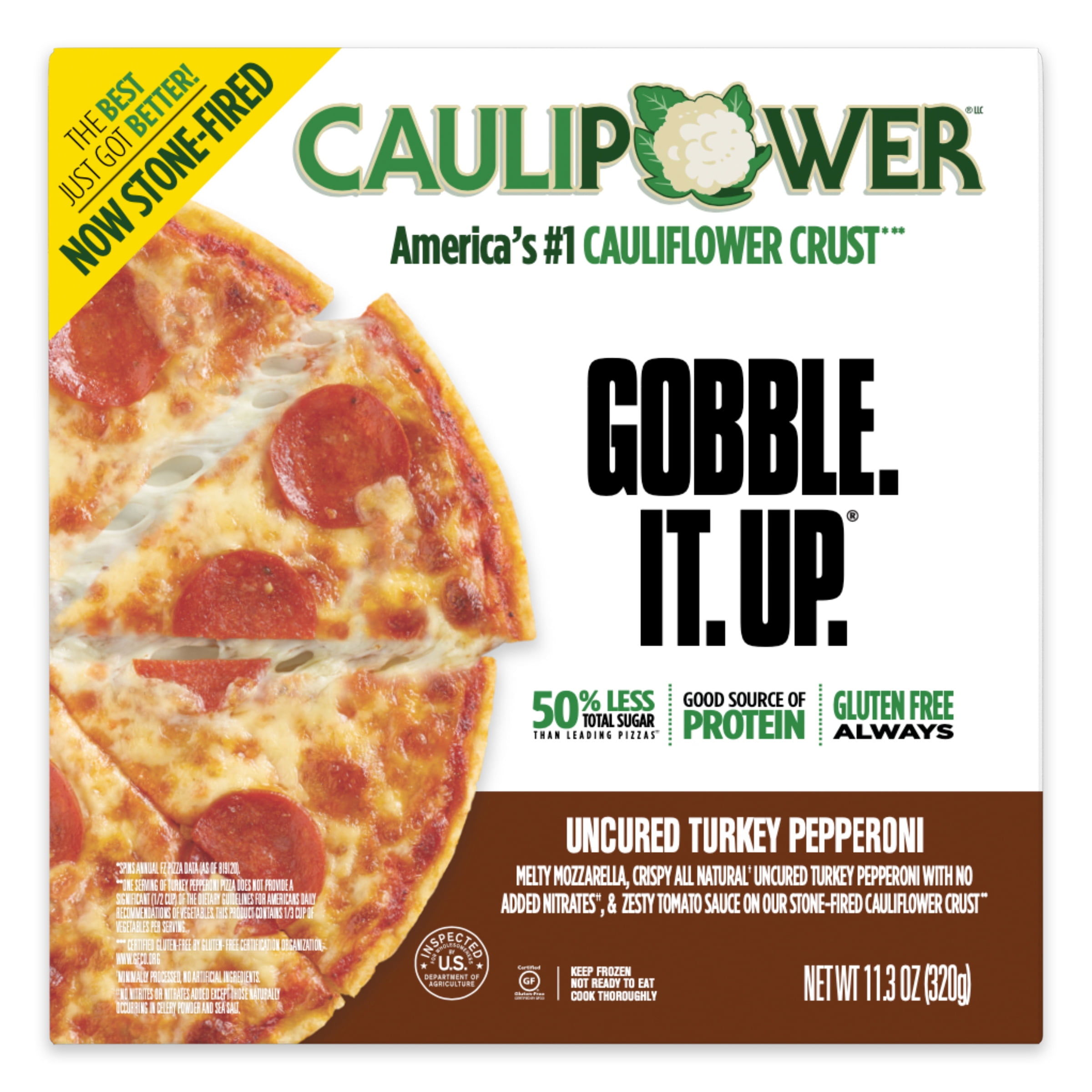CAULIPOWER Uncured Turkey Pepperoni Cauliflower Crust Pizza, 11.3 oz. (Frozen)