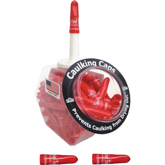 Screw It Again Caulking Cap Red Vinyl - Reusable Red Cap Caulk Topper Attachment Construction & DIY Use, Standard Hardware Spec