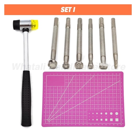 CAURHQSX Professional Hand Sewing Leathercraft Tools Kit Saddle Groover Stitching Punch Carving Work Sets Tool For DIY Leather Accessory