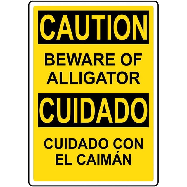 CAUTION Beware Of Alligator Sign Signs Style Caution Metal Tin Sign ...