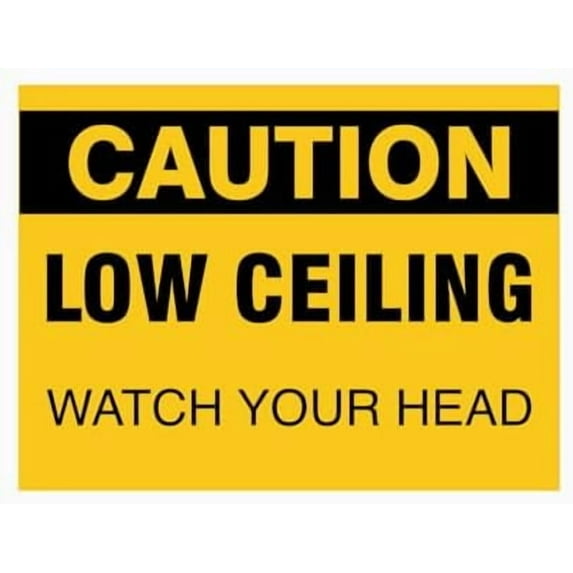 CAUTION LOW CEILING WATCH YOUR HEAD Sign Workplace Metal Tin Sign 8 x 12 inch for Industrial & Commercial Series
