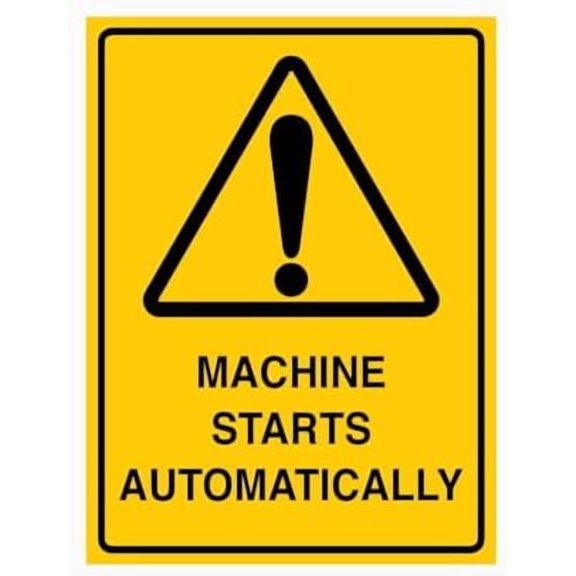 CAUTION MACHINE STARTS AUTOMATICALLY SIGN Workplace Signs Metal Tin Sign 8 x 12 inch