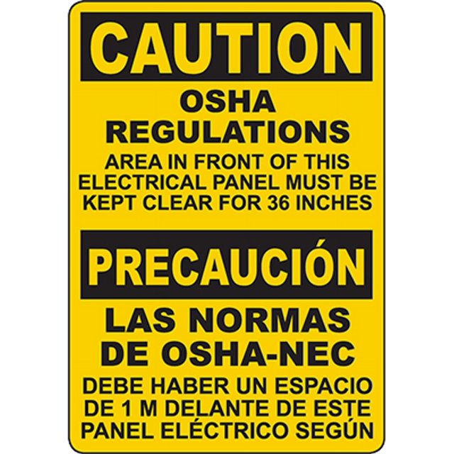 CAUTION Osha Regulations Bilingual Sign Safety Signs Caution Signs 8x12