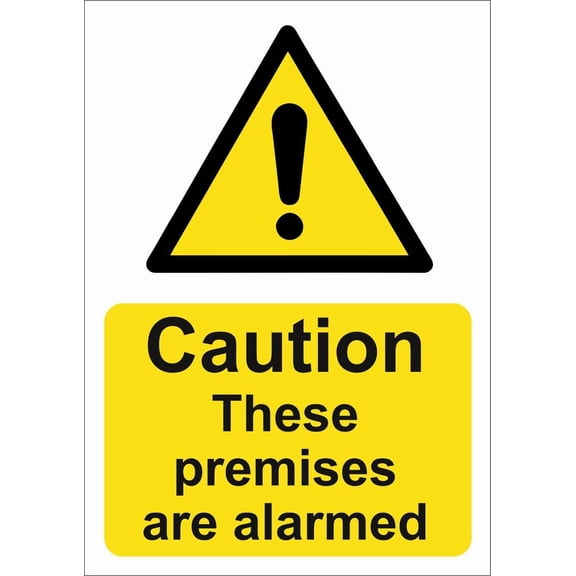CAUTION THESE PREMISES ARE ALARMED Metal Aluminum Sign/FOAMEX SITE/SAFETY SIGN Size: 8 x 12 Inch