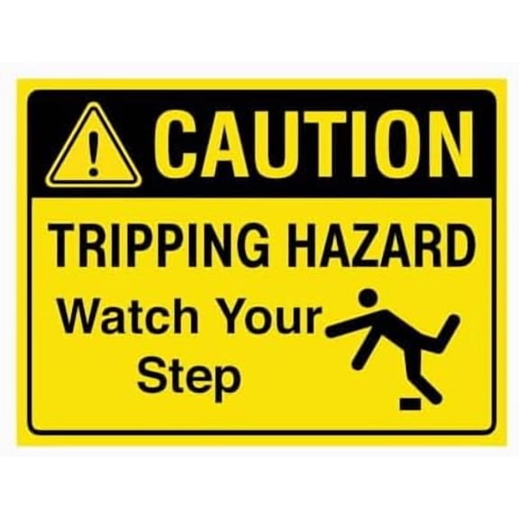 CAUTION TRIPPING HAZARD WATCH YOUR STEP SIGN Workplace Signs Metal Tin Sign 8 x 12 inch