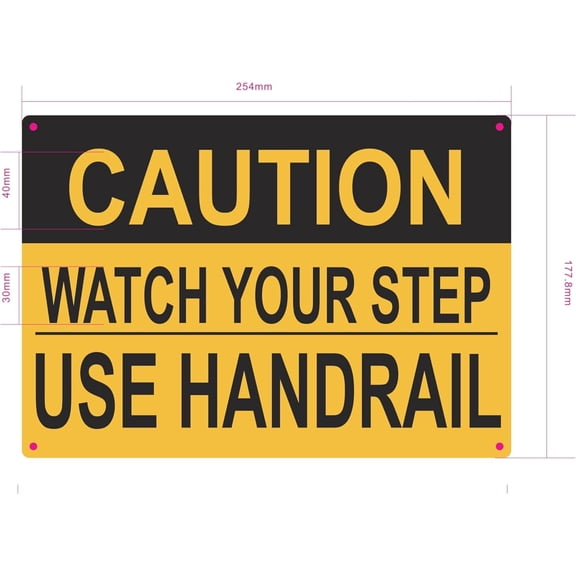 CAUTION WATCH YOUR STEP SIGN ENGLISH/SPANISH (YELLOW,REFLECTIVE, ALUMINIUM-RUST FREE, SIZE 7X10 INCH)