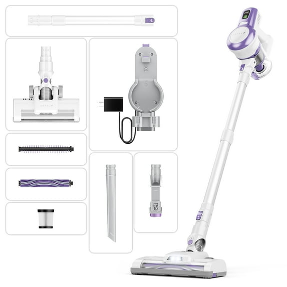 CAUTUM Cordless Vacuum Cleaner, 35Kpa Stick Vacuum Max 45 Mins Vacuum Cleaners for Floor Carpet