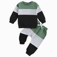 thumbnail image 1 of CAUYDY 0 3 6 9 12 Months Baby Boys Fall Winter Clothing 2T 3T 4T 5T Toddler Long Sleeved Sweatshirt Elastic Waist Pants 2Pcs Set Infant Photoshoot Outfits Green for Sizes 0-6 Months, 1 of 6