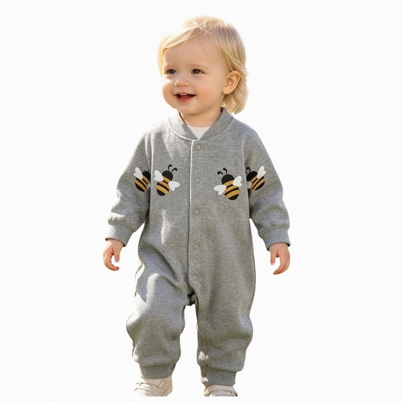 CAUYDY 0 3 6 9 Months 1T 2T Baby Boys Sleepers Infant Long Sleeve Pajamas for Girls Preemie Fall Winter Clothes Newborn Jumpsuit Sizes 18-24 Months,Grey