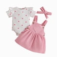 thumbnail image 1 of CAUYDY 0 3 6 9 Months 1T 2T Baby Girl Cute Clothing Set Infant Girls Short Sleeve Bodysuit Newborn Fall Winter Romper Preemie Outfit Sizes 6-9 Months,Pink, 1 of 8