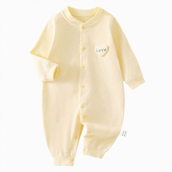 CAUYDY 0 3 6 9 Months 1T 2T Baby Girls Pajamas Newborn Clothes Preemie Long Sleeved Romper Fall Winter Infant Girl Soft Bodysuit Toddler Sleepers Sizes 1-2 Months,Yellow