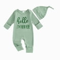 thumbnail image 1 of CAUYDY 0 3 6 9 Months 1T 2T Newborn Boy Coming Home Outfits Baby Sleepwear Preemie Long Sleeve Romper Infant Boys Pajamas Fall Winter Toddler Bodysuit Light Green for Sizes 0-3 Months, 1 of 6