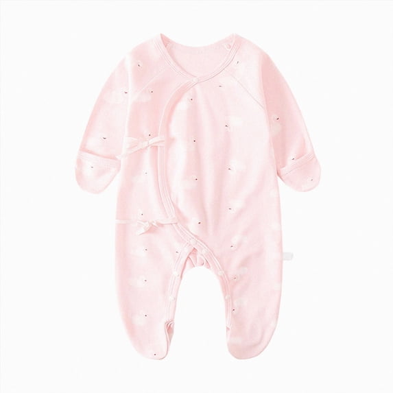 CAUYDY 0 3 6 9 Months 1T 2T Newborn Girl Coming Home Outfits Baby Sleepwear Preemie Long Sleeve Romper Infant Girls Pajamas Fall Winter Toddler Bodysuit Sizes 1-3 Months,Dark Purple