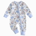 thumbnail image 1 of CAUYDY 0 3 6 9 Months 1T 2T Preemie Girls Sleepwear Newborn Long Sleeve Pjs for Boys Baby Fall Winter Clothing Infant Loungewear Sizes 3-6 Months,Blue, 1 of 9
