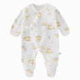 thumbnail image 1 of CAUYDY 0-3M 6-9M 12-18M Preemie Boy Coming Home Outfits Baby Clothing Newborn Long Sleeve Sleepers Infant Boys Romper Fall Winter Toddler Pajamas Yellow for Sizes Newborn, 1 of 6