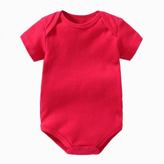 CAUYDY 0-3M 6-9M 12-18M Preemie Girls Jumpsuit Newborn Short Sleeve One-Pieces for Boys Baby Spring Summer Sleepwear Infant Pjs Sizes 12-18 Months,Red