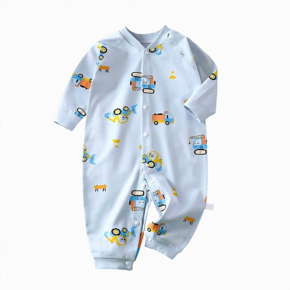 CAUYDY 0-3M 6-9M 12-18M Preemie Girls One-Pieces Newborn Long Sleeve Sleepwear for Boys Baby Fall Winter Pjs Infant Clothing Sizes 0-3 Months,Blue