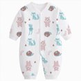 thumbnail image 1 of CAUYDY 0-3M 6-9M 12-18M Preemie Girls Sleepers Baby Bodysuit for Boys Fall Winter Newborn Long Sleeve Pajamas Infant Comfy Loungewear Sizes 3-6 Months,White, 1 of 3