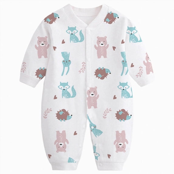 CAUYDY 0-3M 6-9M 12-18M Preemie Girls Sleepers Baby Bodysuit for Boys Fall Winter Newborn Long Sleeve Pajamas Infant Comfy Loungewear Sizes 3-6 Months,White