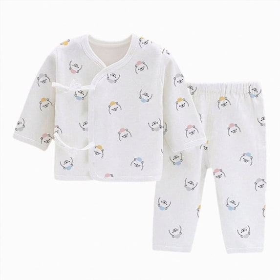 CAUYDY 0-3M 6-9M 1T Baby Girls Pjs Preemie Sleepers for Girl Fall Winter Long Sleeve Tee Shirt Elastic Pants 2 Piece Set Newborn Clothes Infant Pajamas Soft Sizes 6-9 Months,White