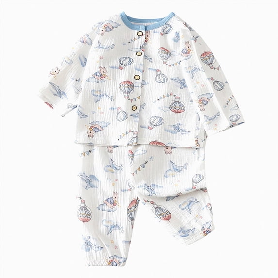 CAUYDY 0M 3M 6M 9M 12M Newborn Baby Pjs for Girls Preemie Fall Winter Clothes Set Long Sleeved Shirt and Elastic Pants 2 Piece Infant Outfits Cute Sizes 6-12 Months,Blue