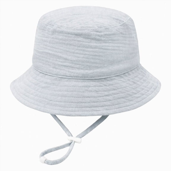 CAUYDY 1-5T Toddler Baby Boys Girls Bucket Hat Kids Wide Brim Sun Protection Adjustable Summer Outdoor Beach Sun Hats 6-18 Months Infant Girls Cute Hat (Sizes 12-36 Months,Grey)
