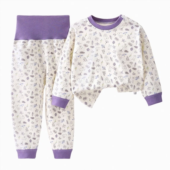 CAUYDY 12M 18M 24M Infant Girls Clothes Newborn Baby Picture Outfits Fall Winter Long Sleeve Shirt Pants Set Toddler Girl Sleepers Sizes 18-24 Months,Purple