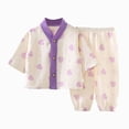 thumbnail image 1 of CAUYDY 24M 2T 3T 4T 5T Baby Girls Sleepers Child Pajamas Soft Long Sleeve Top Elastic Pants 2PCS Set Little Kid Outfits Toddler Clothes for Girl Fall Winter Sizes 3-4 Years,Purple, 1 of 4