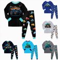 thumbnail image 1 of CAUYDY 24M 2T 3T 4T 5T Toddler Boys Pajamas Child Clothes Fall Winter Long Sleeve Top and Pants 2PCS Set Baby Sleepers Little Kids Outfits for Boy Sizes 3-4 Years,Black, 1 of 9