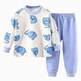 thumbnail image 1 of CAUYDY 2T 3T 4T 5T 24Months Baby Pjs for Boys Toddler Fall Winter Clothes Set Long Sleeved Shirt and Elastic Pants 2 Piece Little Kid Boys Outfits Cute Sizes 3-4 Years,Light Blue, 1 of 4