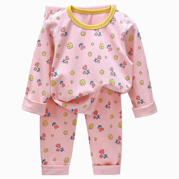 CAUYDY 2T 3T 4T 5T 24Months Toddler Girl Pajamas Little Kids Clothes Fall Winter Long Sleeve Shirt Elastic Pants 2 Piece Comfy Set Child Outfits for Girls Sizes 4-5 Years,Yellow