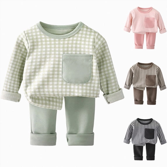 CAUYDY 2T 3T 4T 5T Child Boys Clothing Baby Sleepers Fall Winter Long Sleeve T-Shirt and Pants 2Pcs Set Toddler Pajamas Little Kid Outfits for Boy Sizes 2-3 Years,Coffee