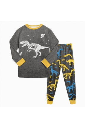 2T 3T 4T 5T Little Kid Boy Photoshoot Outfits Baby Pajamas Fall Winter Long Sleeve Shirt and Pants 2Pcs Cute Set Child Sleepers for Boys Sizes 3-4 Years,Dark Gray