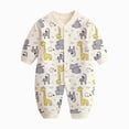 thumbnail image 1 of CAUYDY 3 6 12 18 Months Baby Girls Boys Clothes Newborn Fall Winter Long Sleeve Rompers Jumpsuit Unisex Infant Pajamas Loungewear Sizes 6-9 Months,Light Yellow, 1 of 4