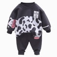 thumbnail image 1 of CAUYDY 3 6 9 12 18 24 Months 1-5T Toddler Boys Going Home Outfit Infant Long Sleeve Sweatshirt and Elastic Pants 2Pcs Clothing Set Fall Winter Gift for Baby Dark Gray for Sizes 2-3 Years, 1 of 5