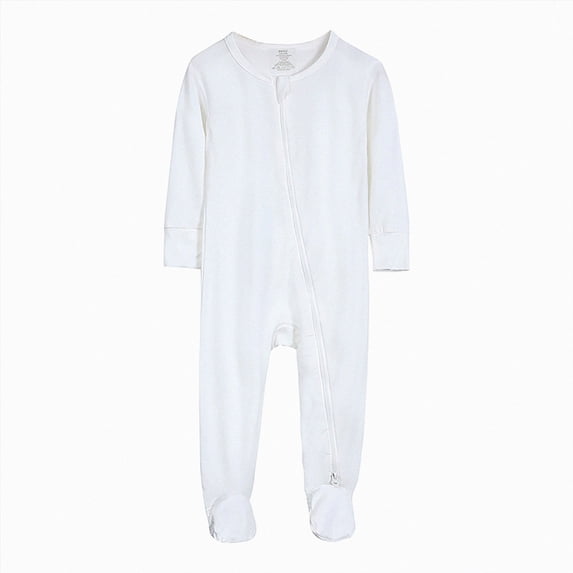 CAUYDY 3 6 9 12 18 24 Months Baby Boy Going Home Outfit Newborn Clothes Preemie Long Sleeved Sleepers Infant Boys Pajamas Fall Winter Romper White for Sizes 3-6 Months