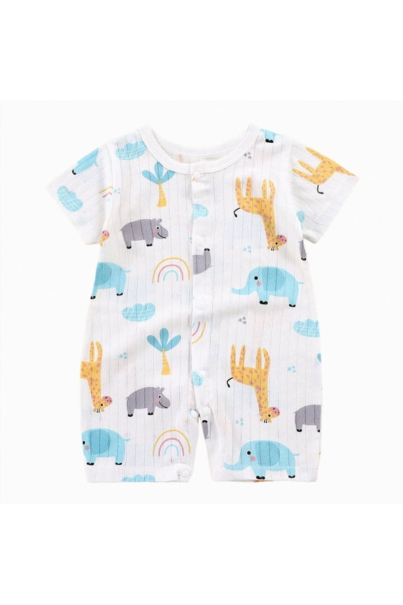 3 6 9 12 18 24 Months Baby Boys Jumpsuit Infant Short Sleeve One-Pieces for Girls Preemie Spring Summer Sleepwear Newborn Pjs Sizes 18-24 Months,Yellow