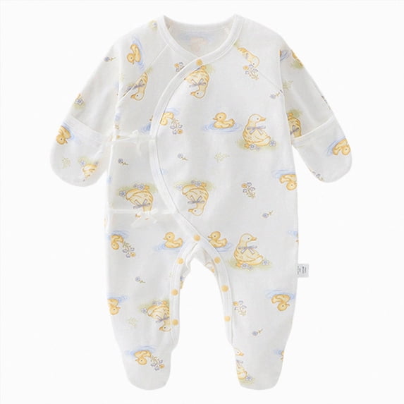 CAUYDY 3 6 9 12 18 24 Months Baby Boys Sleepers Newborn Clothes Fall Winter Preemie Long Sleeve Romper Infant Boy Cute Pajamas Toddler One-Pieces Yellow for Sizes Newborn