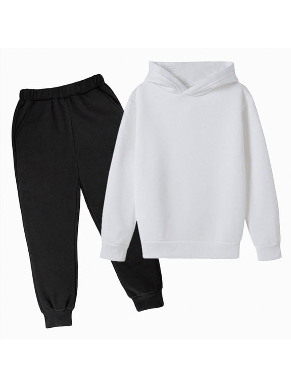 3 6 9 12 18 Months 1-5T Toddler Boys Coming Home Outfit Baby Long Sleeve Shirt and Elastic Sweatpants 2Pcs Clothes Set Fall Winter Gift for Newborn White for Sizes 4-5 Years